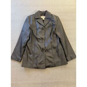 Sonoma Jean Company‎ Small Women's Black Leather Jacket Zipper Closure